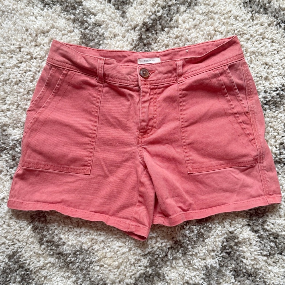 Maurices Pink Bermuda Shorts Cotton Blend‎ Mid-Length